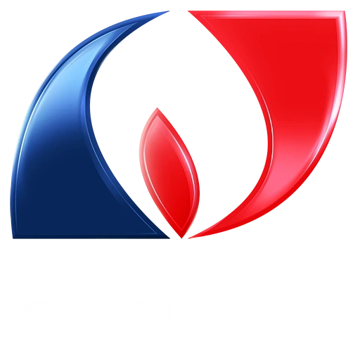 لوگوی بخارشعله — شعله آبی و قرمز با نام برند